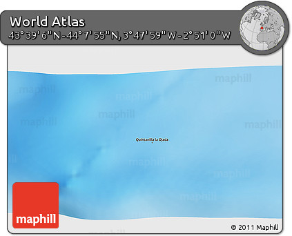 Shaded Relief 3D Map of the Area around 43° 53' 30" N, 3° 19' 30" W