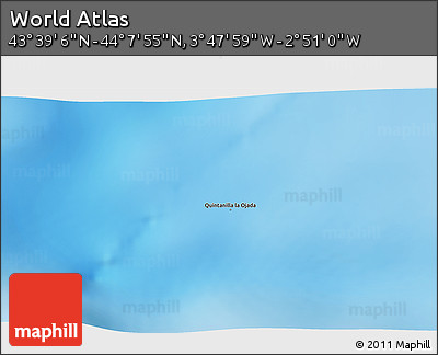 Shaded Relief 3D Map of the Area around 43° 53' 30" N, 3° 19' 30" W