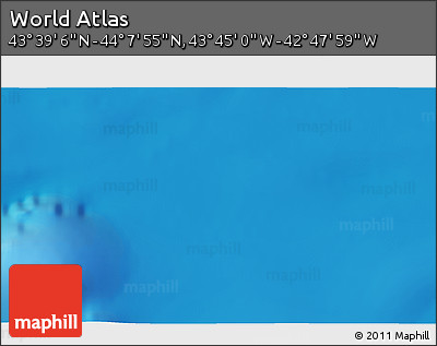 Physical 3D Map of the Area around 43° 53' 30" N, 43° 16' 29" W