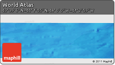 Political Panoramic Map of the Area around 43° 53' 30" N, 47° 31' 29" W