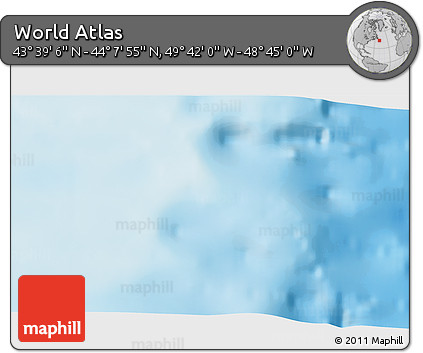 Shaded Relief 3D Map of the Area around 43° 53' 30" N, 49° 13' 30" W