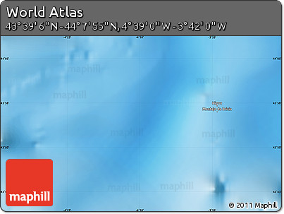 Physical Map of the Area around 43° 53' 30" N, 4° 10' 30" W