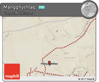 Shaded Relief 3D Map of Mangghyshlaq