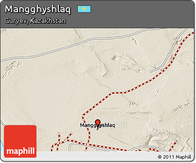 Shaded Relief 3D Map of Mangghyshlaq
