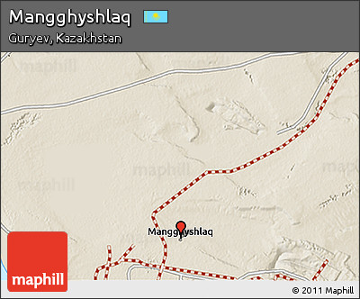 Shaded Relief 3D Map of Mangghyshlaq