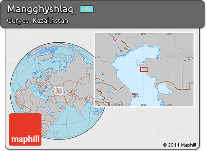 Gray Location Map of Mangghyshlaq
