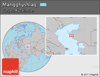 Gray Location Map of Mangghyshlaq