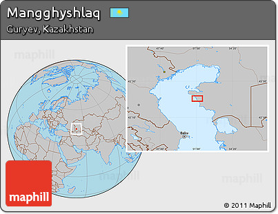Gray Location Map of Mangghyshlaq