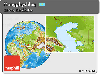 Physical Location Map of Mangghyshlaq