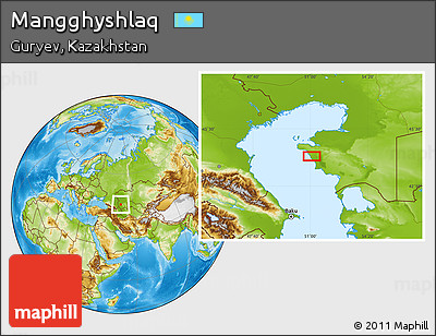 Physical Location Map of Mangghyshlaq