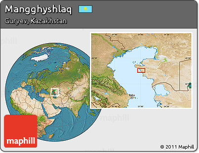 Satellite Location Map of Mangghyshlaq