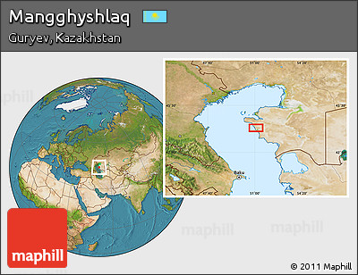 Satellite Location Map of Mangghyshlaq