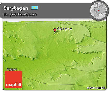 Physical 3D Map of Sarytagan