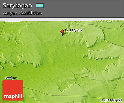 Physical 3D Map of Sarytagan