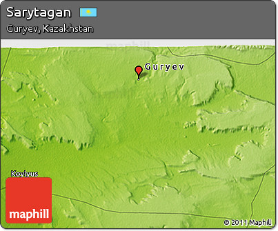 Physical 3D Map of Sarytagan