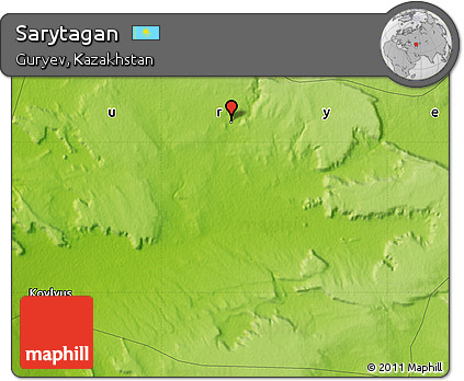 Physical Map of Sarytagan