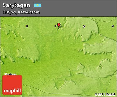 Physical Map of Sarytagan