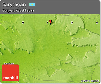 Physical Map of Sarytagan