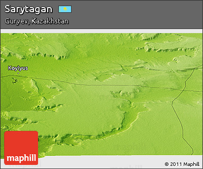 Physical Panoramic Map of Sarytagan