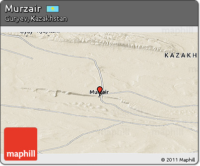 Shaded Relief Panoramic Map of Murzair