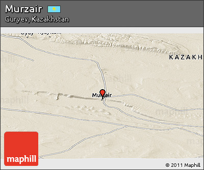 Shaded Relief Panoramic Map of Murzair