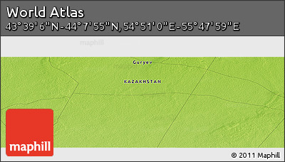 Physical Panoramic Map of the Area around 43° 53' 30" N, 55° 19' 30" E