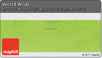 Physical Panoramic Map of the Area around 43° 53' 30" N, 55° 19' 30" E