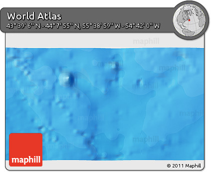 Political 3D Map of the Area around 43° 53' 30" N, 55° 10' 29" W