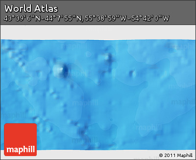 Political 3D Map of the Area around 43° 53' 30" N, 55° 10' 29" W