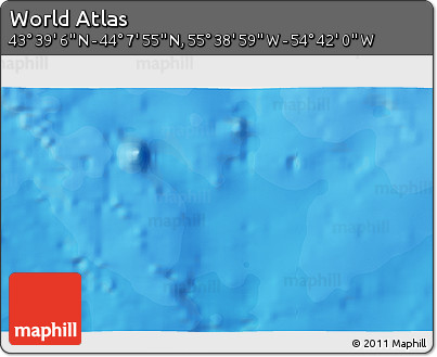 Political 3D Map of the Area around 43° 53' 30" N, 55° 10' 29" W