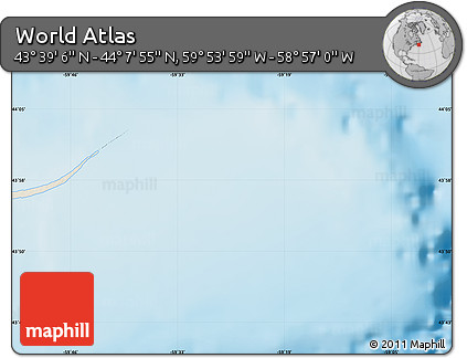 Shaded Relief Map of the Area around 43° 53' 30" N, 59° 25' 29" W