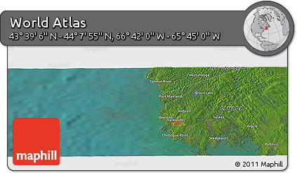 Satellite Panoramic Map of the Area around 43° 53' 30" N, 66° 13' 29" W