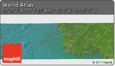 Satellite Panoramic Map of the Area around 43° 53' 30" N, 66° 13' 29" W