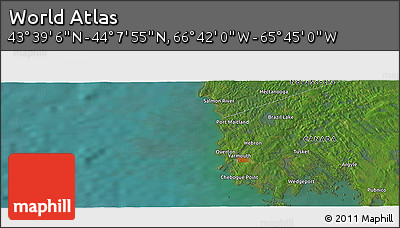Satellite Panoramic Map of the Area around 43° 53' 30" N, 66° 13' 29" W