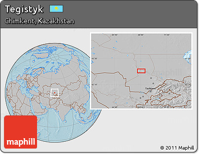 Gray Location Map of Tegistyk, hill shading