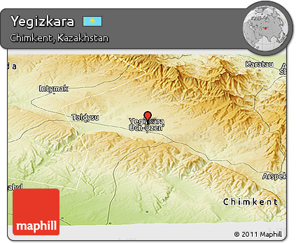 Physical Panoramic Map of Yegizkara