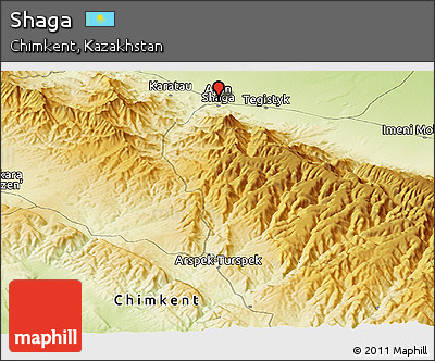 Physical Panoramic Map of Shaga