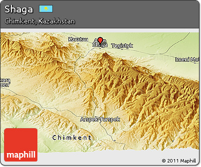 Physical Panoramic Map of Shaga