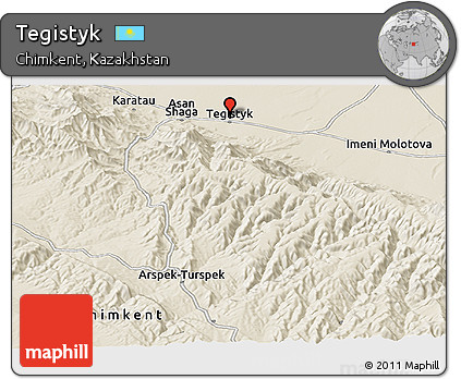 Shaded Relief Panoramic Map of Tegistyk