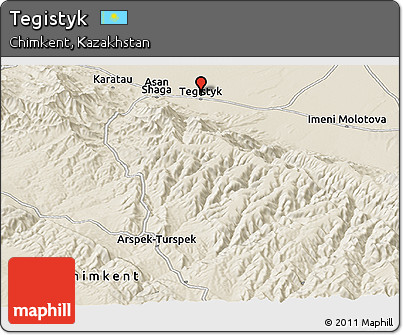 Shaded Relief Panoramic Map of Tegistyk