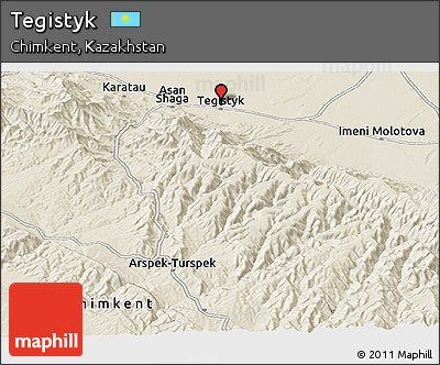 Shaded Relief Panoramic Map of Tegistyk