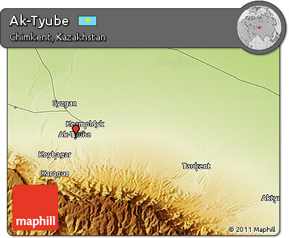 Physical 3D Map of Ak-Tyube