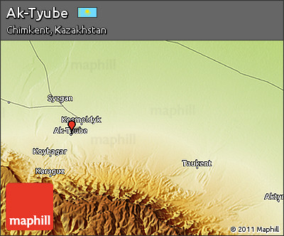 Physical 3D Map of Ak-Tyube