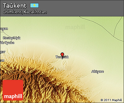 Physical 3D Map of Taūkent