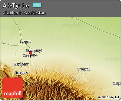 Physical 3D Map of Ak-Tyube