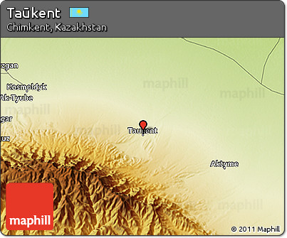 Physical 3D Map of Taūkent