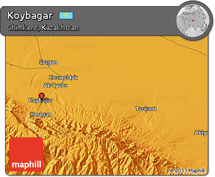 Political 3D Map of Koybagar