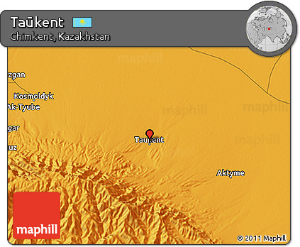 Political 3D Map of Taūkent