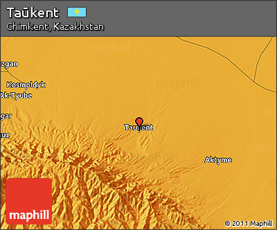 Political 3D Map of Taūkent