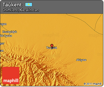 Political 3D Map of Taūkent